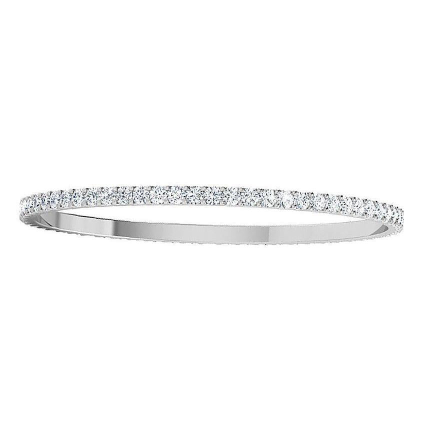 Bracciale Da Tennis Con Vero Diamanti Rotondi, Oro Bianco Da 6,20 Ct 14K