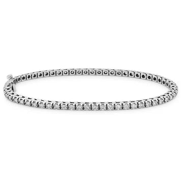 Bracciale Da Tennis Da Donna Con Vero Diamanti Scintillanti Set Di 3.10 Carati WG 14K