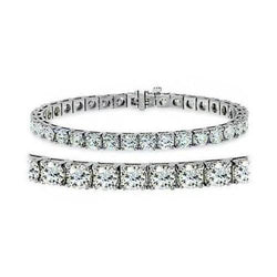 Bracciale Da Tennis In Oro Massiccio A 4 Punte Con Genuino Diamanti A Taglio Rotondo. 8 Ct