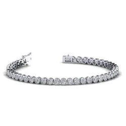 Bracciale Da Tennis in Oro bianco con Vero Diamante A Forma Rotonda Da 4.50 Carati