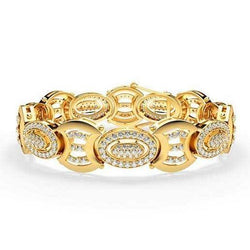 Bracciale Da Uomo 7 Carati Con Naturale Diamanti Taglio Rotondo Piccolo Oro Giallo 14K