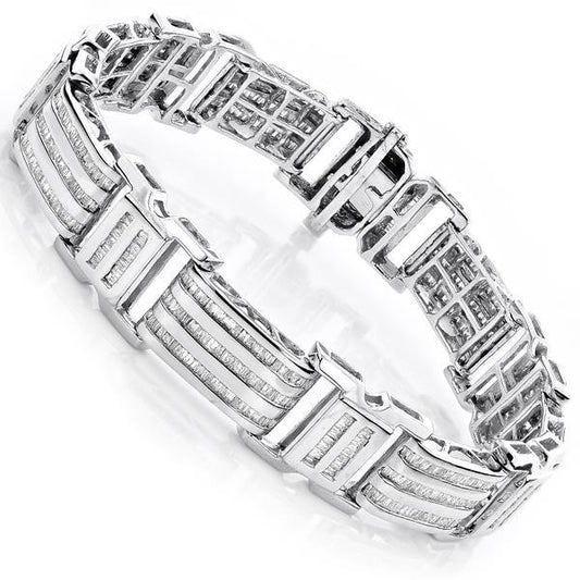 Bracciale Da Uomo Baguette Genuino Diamanti