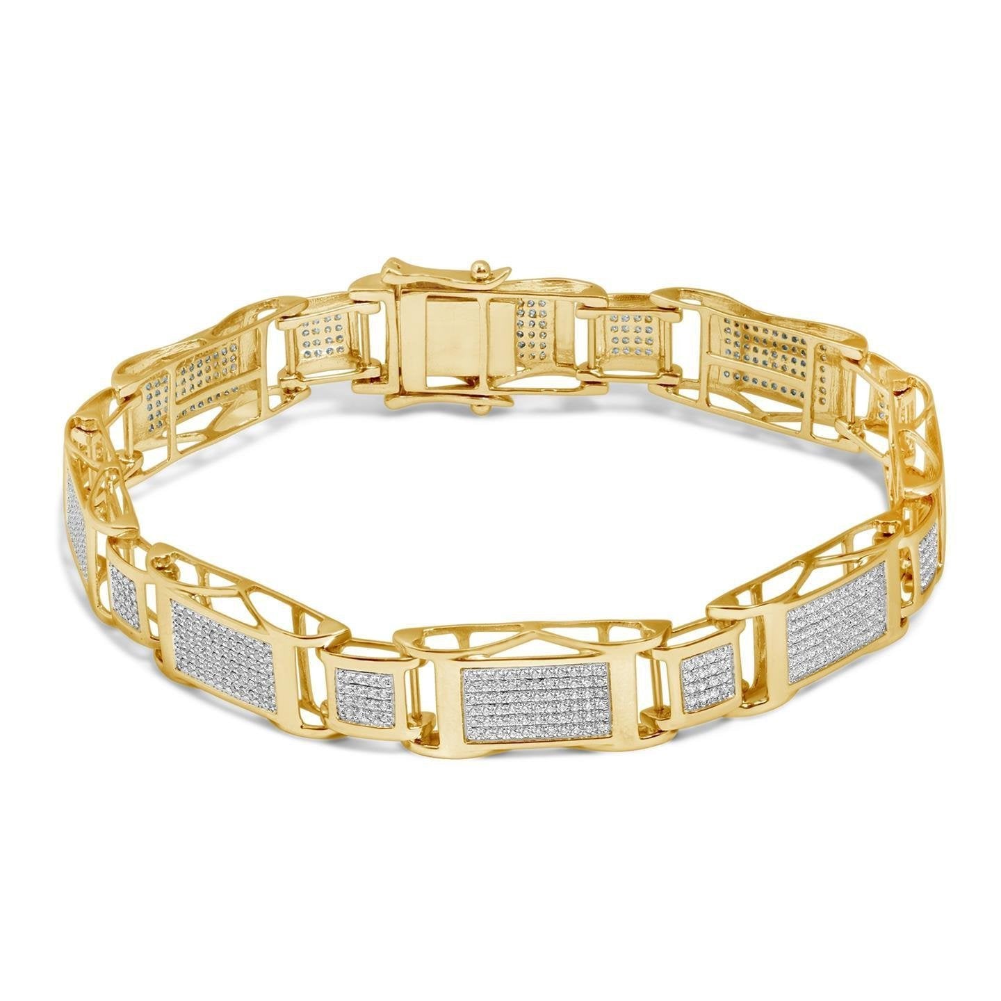 Bracciale Da Uomo Brillante Taglio Brillante Taglio 10.35 Carati Genuino Diamonds YG 14K