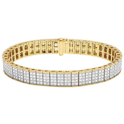 Bracciale Da Uomo Con Piccoli Genuino Diamanti A Taglio Rotondo Da 10.56 Carati