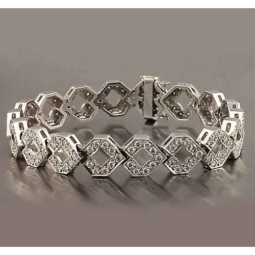 Bracciale Da Uomo Con Vero Diamanti 16 Carati In Oro Bianco 14K Nuovo
