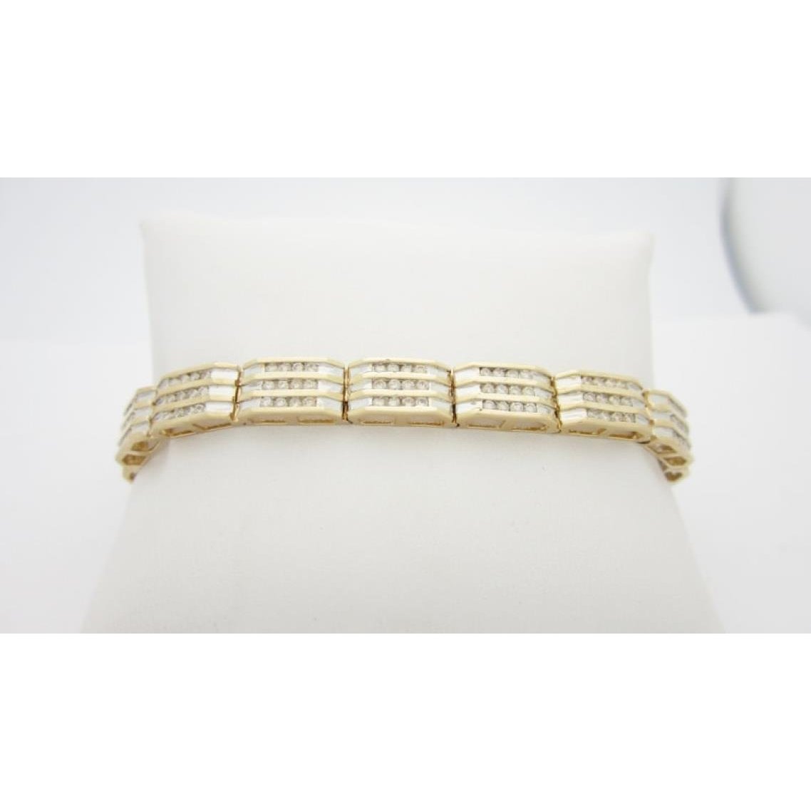 Bracciale Da Uomo Da 4.90 Carati Con Naturale Diamanti Taglio Brillante Piccolo YG 14K