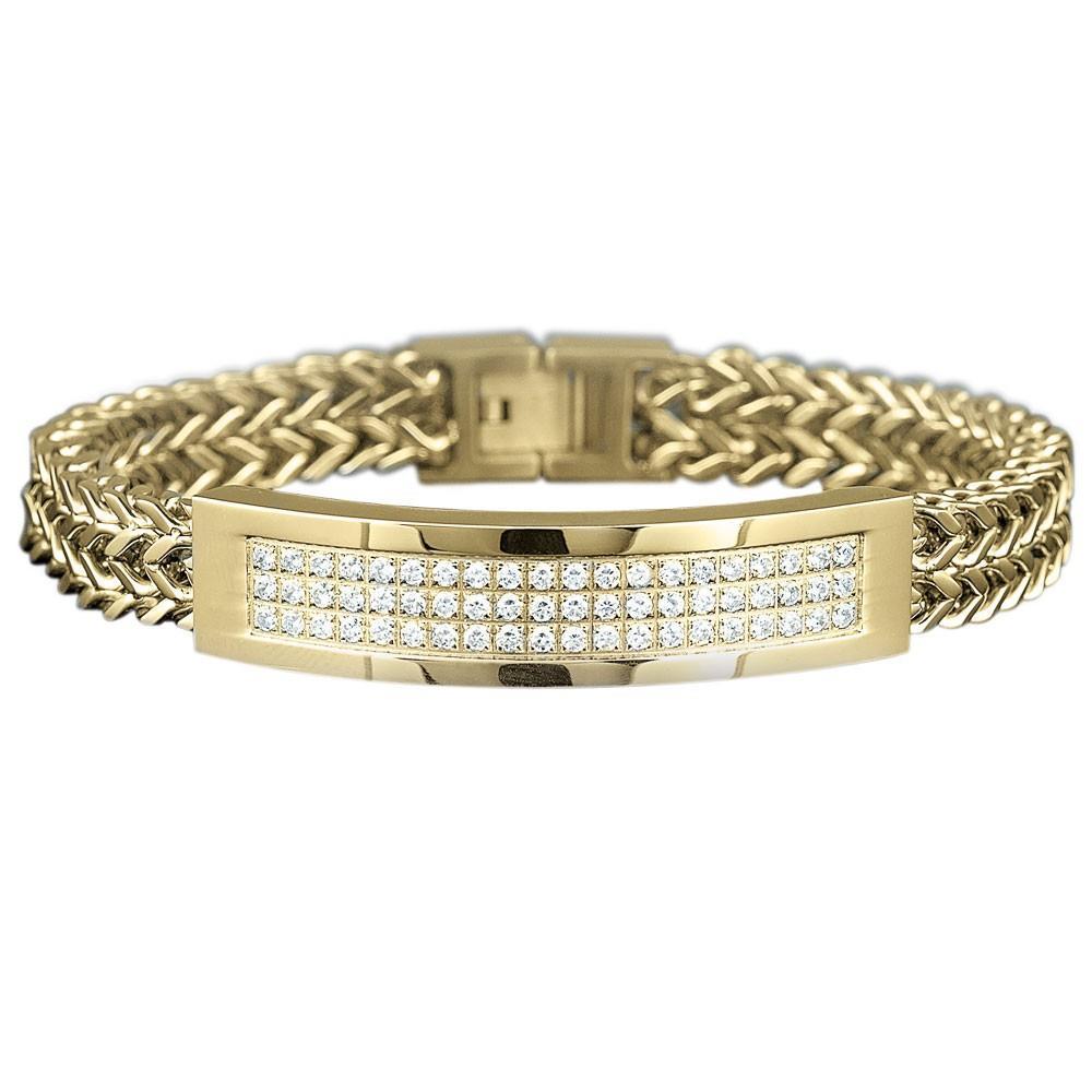 Bracciale Da Uomo Di Forma Tonda Con Naturale Diamanti 4 Carati Gioielli Oro Giallo 14K