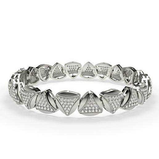 Bracciale Da Uomo In Oro Bianco 14K Con Naturale Diamanti Scintillanti 9.85 Carati Novità