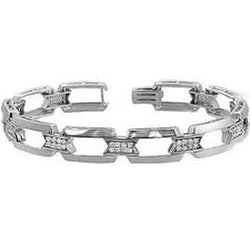 Bracciale Da Uomo In Oro Bianco Con Vero Diamanti Taglio Rotondo 2 Carati 14K