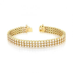 Bracciale Da Uomo In Oro Giallo 14K Con Naturale Diamanti Taglio Rotondo 14 Carati Nuovo