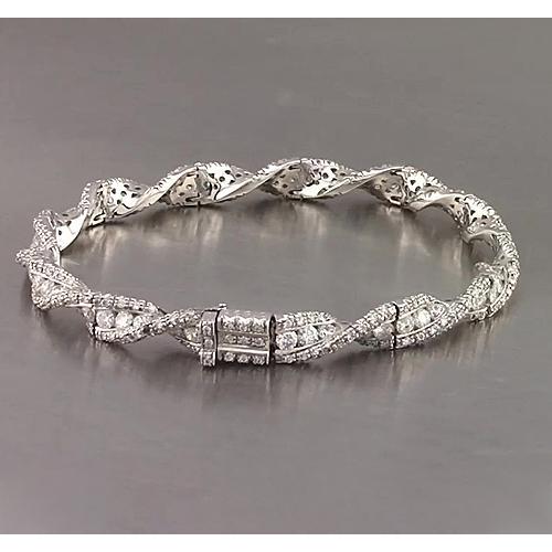 Bracciale Donna Con Genuino Diamanti Rotondi 8 Carati Gioielli Novità