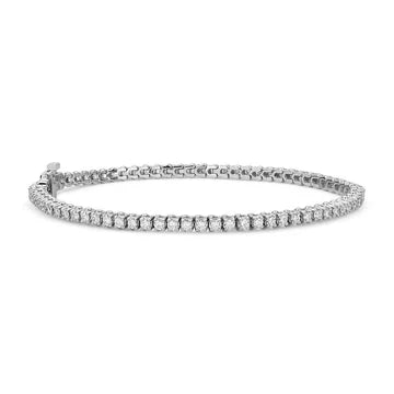 Bracciale Donna Con Vero Diamanti Scintillanti Taglio Rotondo 3.50 Carati Oro 14K