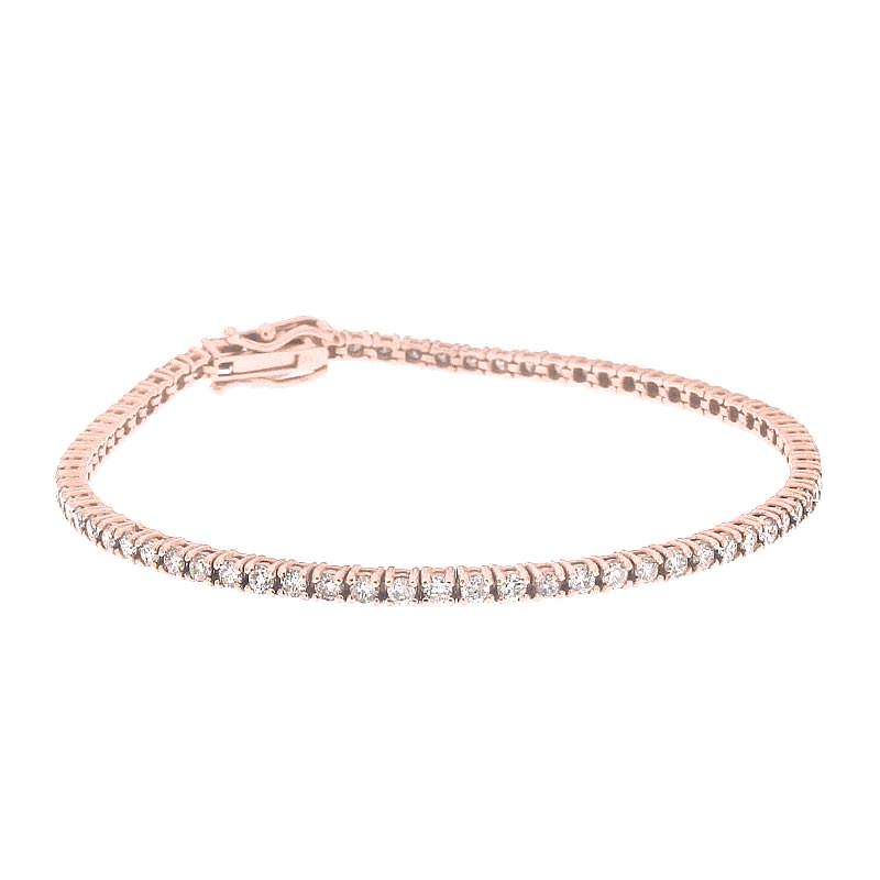 Bracciale Donna Naturale Diamanti Tondi Taglio Brillante 3.50 Carati RG 14K