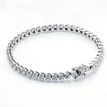 Bracciale Donna Vero Diamond Tennis 7.40 Carati Taglio rotondo Oro Bianco 14K