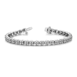 Bracciale In Oro Bianco 14K Con Genuino Diamanti A Taglio Rotondo Da 6,60 Carati