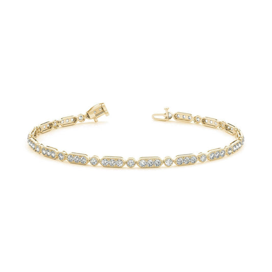 Bracciale In Oro Bianco 14K Con Genuino Diamanti Tondi Da 5,12 Carati