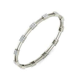 Bracciale In Oro Bianco 14K Con Naturale Diamanti Tondi Da 3,60 Ct