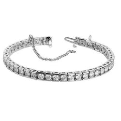 Bracciale In Oro Bianco 14K Con Vero Diamanti A Taglio Rotondo Da 10.50 Carati