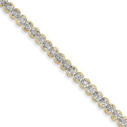 Bracciale In Oro Giallo 14K 2 Carati Con Naturale Diamanti Scintillanti Gioielli