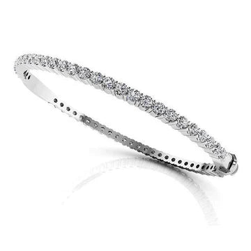 Bracciale In Oro Massiccio Con Vero Diamanti Tondi 5.40 Carati Con Oro Bianco 14K