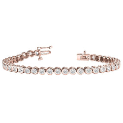 Bracciale In Oro Rosa 14K Con Castone Da 5.60 Carati Con Vero Diamanti A Taglio Rotondo