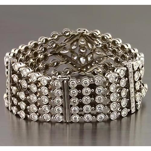 Bracciale Marquise Round Vero Diamond Carpet Bracciale In Oro Bianco 19 Carati