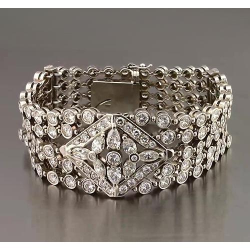 Bracciale Marquise Round Vero Diamond Carpet Bracciale In Oro Bianco 19 Carati