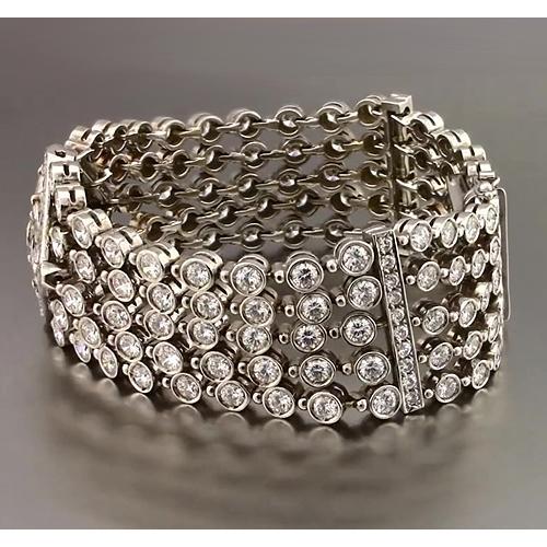 Bracciale Marquise Round Vero Diamond Carpet Bracciale In Oro Bianco 19 Carati