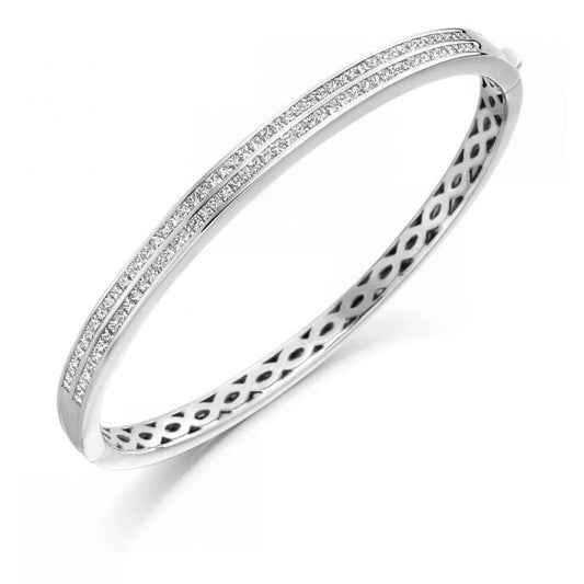 Bracciale Princess Con Piccoli Vero Diamanti 3 Carati In Oro Bianco 14K