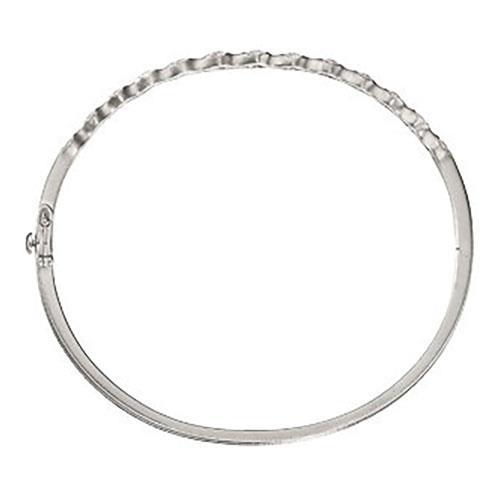 Bracciale Rigido Con Genuino Diamanti Taglio Rotondo 3,25 Carati In Oro Bianco