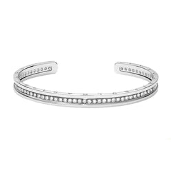 Bracciale Rigido Da Donna In Oro Bianco 14K Con Naturale Diamanti Tondi Da 6,4 Ct