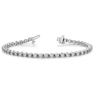 Bracciale Tennis 4,75 Carati Con Vero Diamanti Scintillanti Incastonati Con Oro Bianco 14K