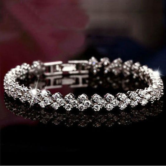 Bracciale Tennis 5 Carati Con Genuino Diamanti Taglio Rotondo Scintillanti Oro Bianco 14K