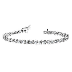 Bracciale Tennis 8,60 Carati Naturale Diamanti Rotondi Oro Bianco 14K