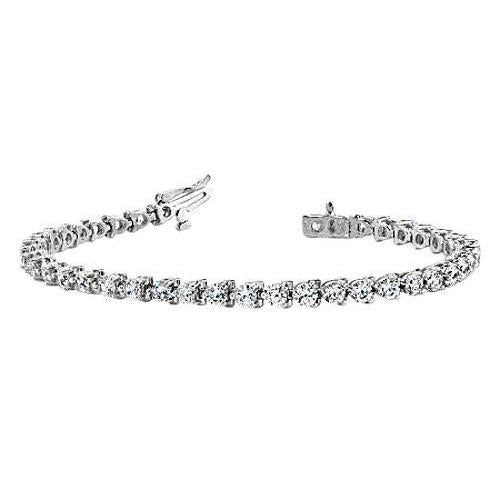 Bracciale Tennis 8,60 Carati Naturale Diamanti Rotondi Oro Bianco 14K