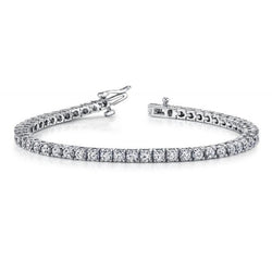 Bracciale Tennis Base In Oro Bianco Scintillante 14K 8.10 Carati Con Vero Diamanti