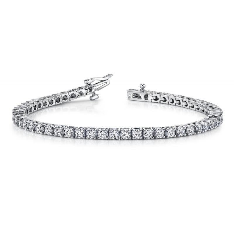 Bracciale Tennis Base In Oro Bianco Scintillante 14K 8.10 Carati Con Vero Diamanti