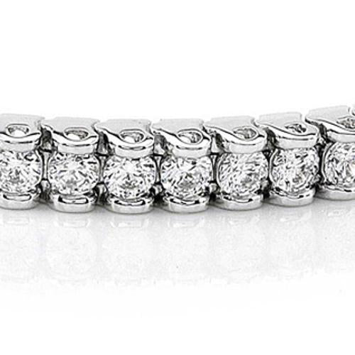 Bracciale Tennis Basic In Oro Bianco 14K Genuino Diamanti 3.50 Carati