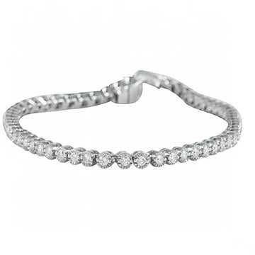 Bracciale Tennis Beautiful 5 Ct WG 14K Con Vero Diamanti Taglio Brillante Tondo