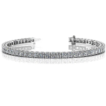 Bracciale Tennis Bracciale In Oro Bianco Con Vero Diamanti 11.20 Ct