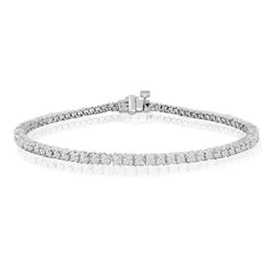 Bracciale Tennis Con Bellissimo Naturale Diamante Rotondo Bianco Da 3.50 Ct