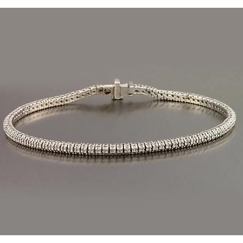 Bracciale Tennis Con Genuino Diamanti. Set Di Punte Da 3.50 Carati. Gioielli Novità