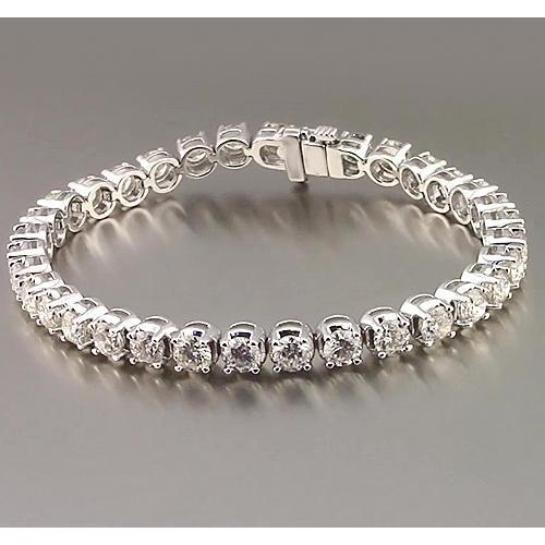 Bracciale Tennis Con Genuino Diamanti Incastonati 10.20 Carati Gioielli In Oro Bianco 14K