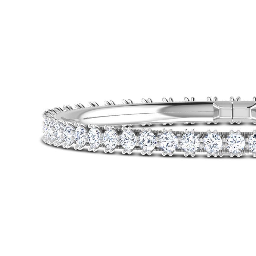 Bracciale Tennis Con Genuino Diamanti Rotondi Bianchi Da 5.20 Ct Con Montatura In Oro Bianco 14K