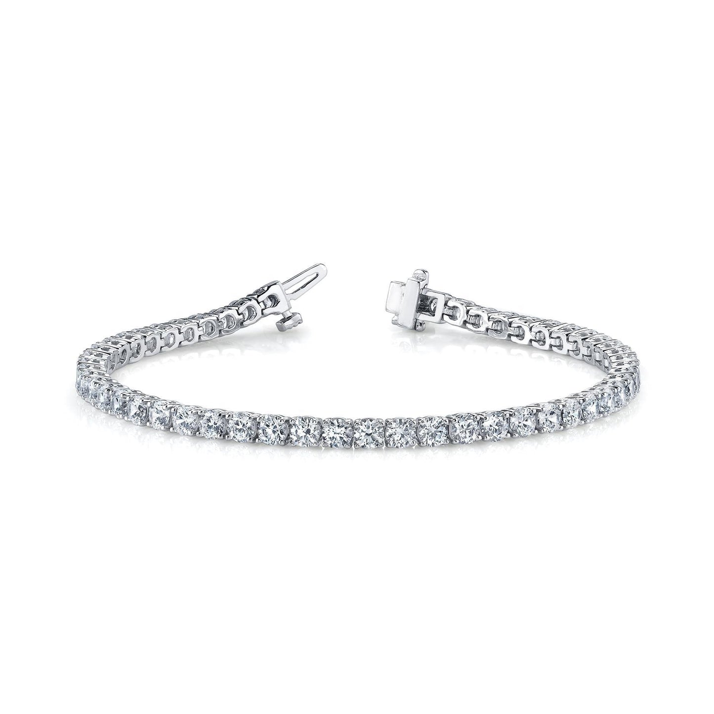 Bracciale Tennis Con Genuino Diamanti Taglio Rotondo 7.50 Carati WG 14K Novità