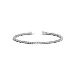 Bracciale Tennis Con Genuino Diamanti Tondi Taglio Brillante 3.50 Carati Oro Bianco