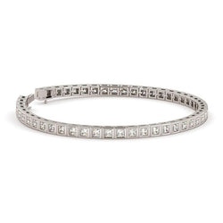 Bracciale Tennis Con Genuino Naturale Diamanti Taglio Principessa 5.75 Carati Con Castone Wg