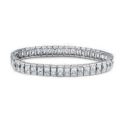 Bracciale Tennis Con Naturale Diamanti Incastonati Con Castone E Smeraldo Da 15.75 Ct