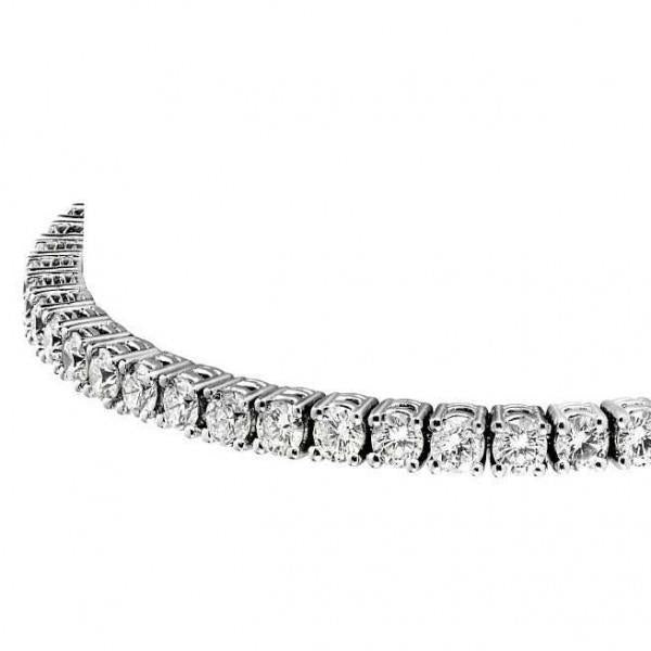 Bracciale Tennis Con Naturale Diamanti Rotondi 6.50 Carati In Oro Bianco 14K