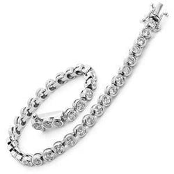 Bracciale Tennis Con Naturale Diamanti Rotondi Oro Bianco Massiccio 14K Diamanti 5.70 Ct